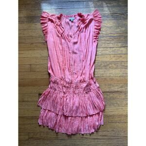 Current Air Dress Womens Large Ruffle Pleated Tiered Smocked Waist Boho Chic